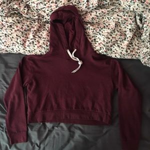 H & M cropped Burgundy hoodie